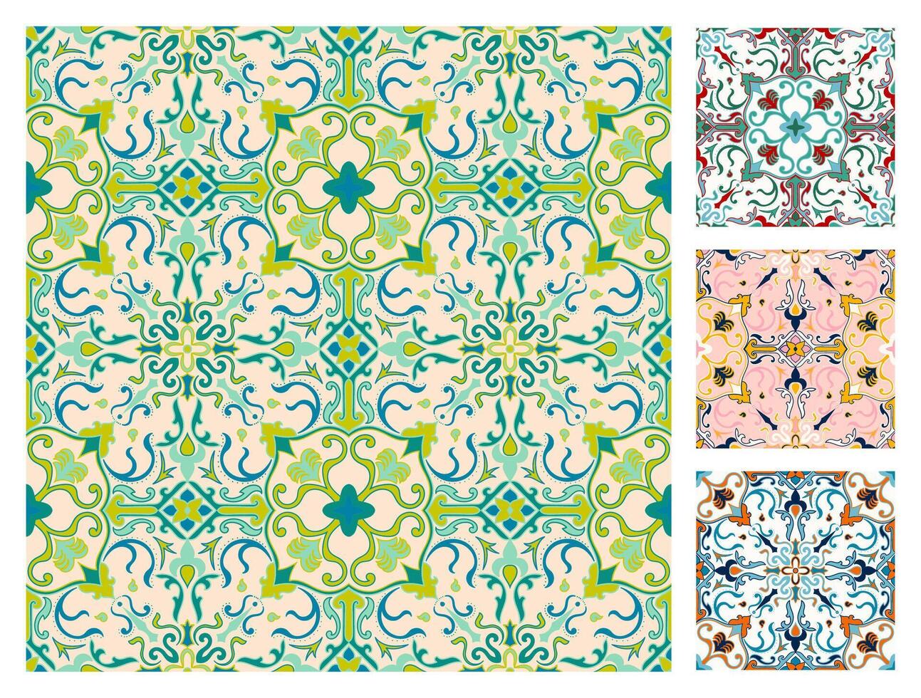 Set of ethnic tribal patterns For tiles, fabric patterns and wallpaper vector