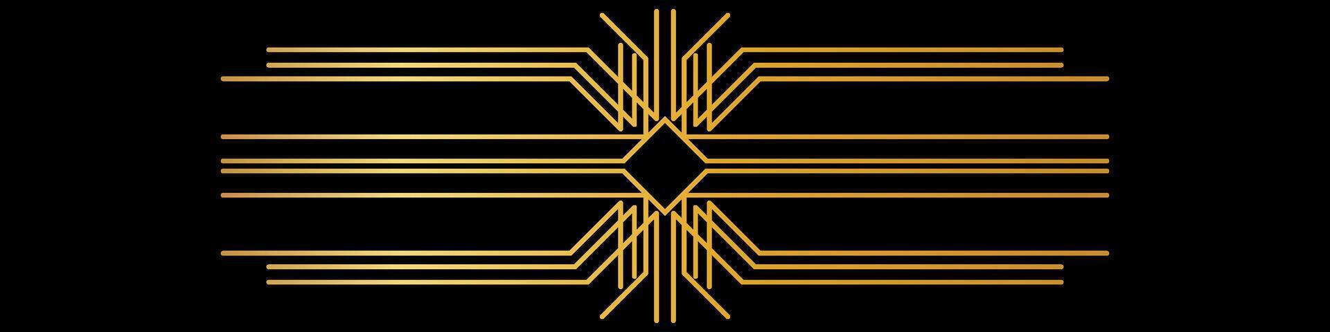 Divided art deco elements and gold header collection. art deco page divider Vintage gold border and divider, retro header graphic element. vector