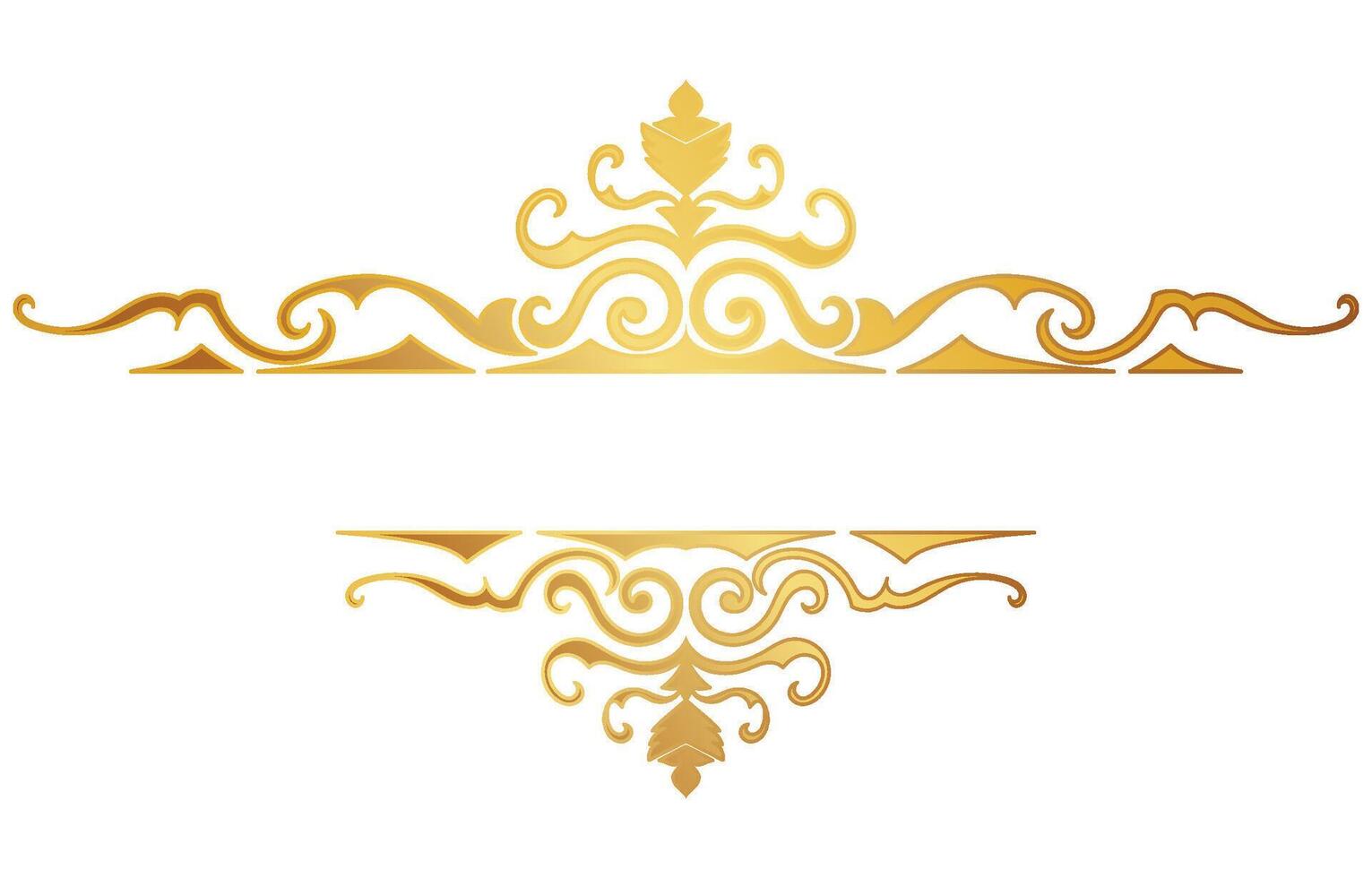vintage lines decorative s Golden flower border collection vector