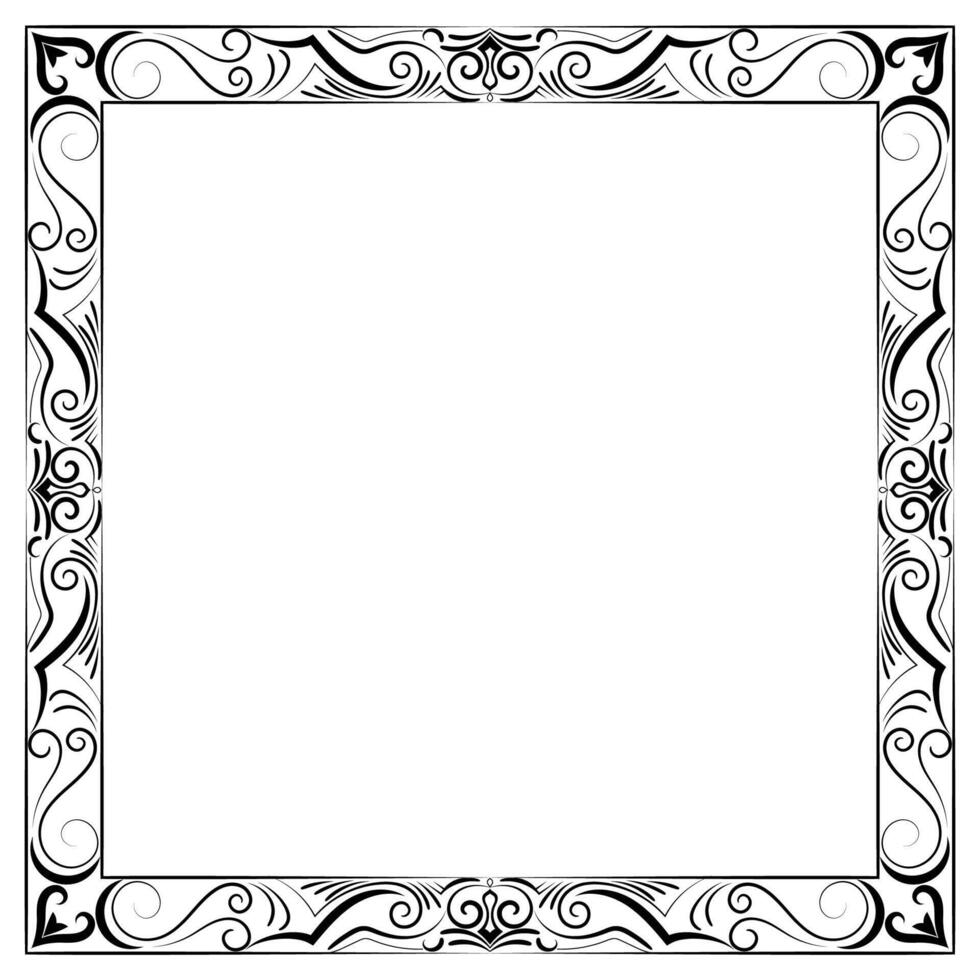 Vintage frame with black lines for baroque picture frames. vector