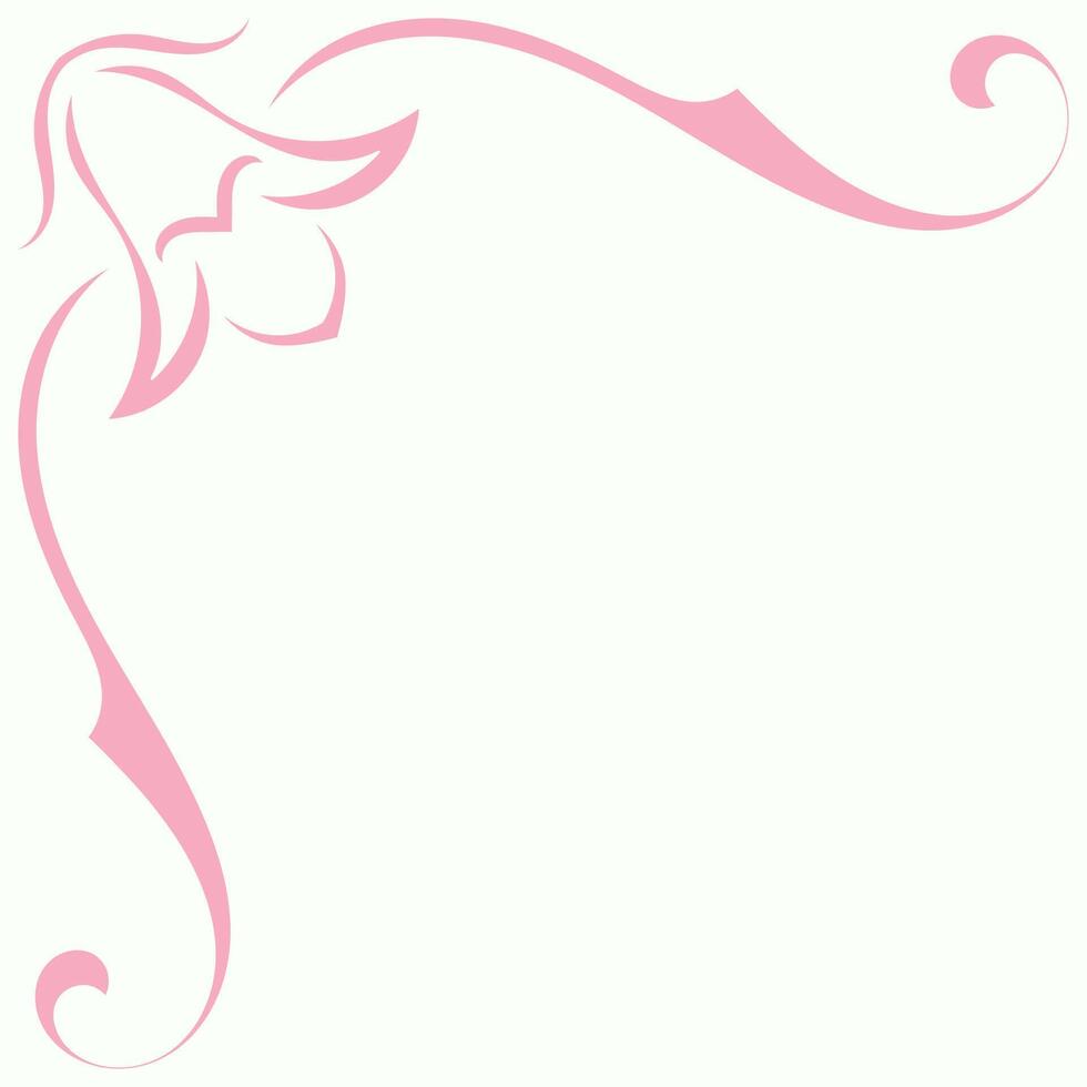 rosado Clásico esquina, Delgado línea victoriano medio siglos lujoso negro monograma marcos, diseño elementos recopilación, resumen iconos, sencillo símbolos de flores vector