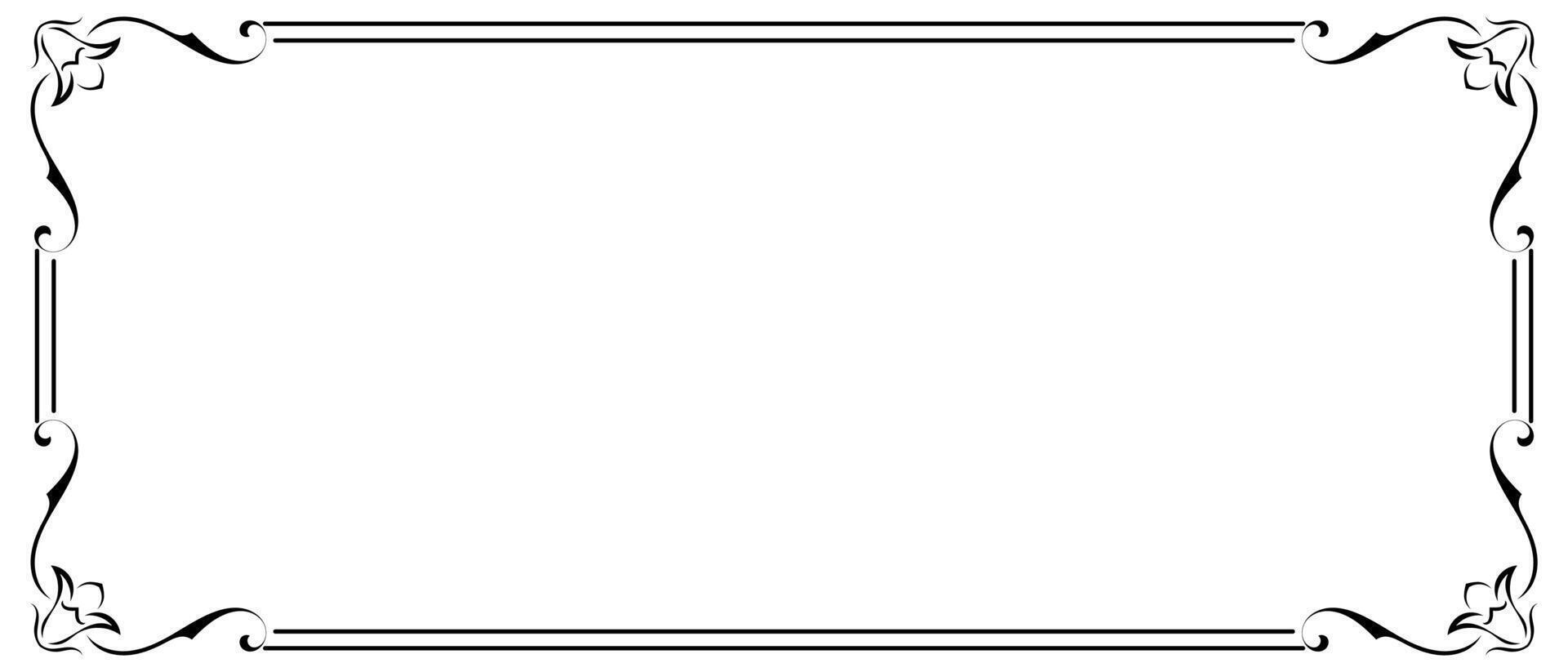 Retro vintage frame is an antique photo frame. Decorated with rolled flowers and dividers. vector