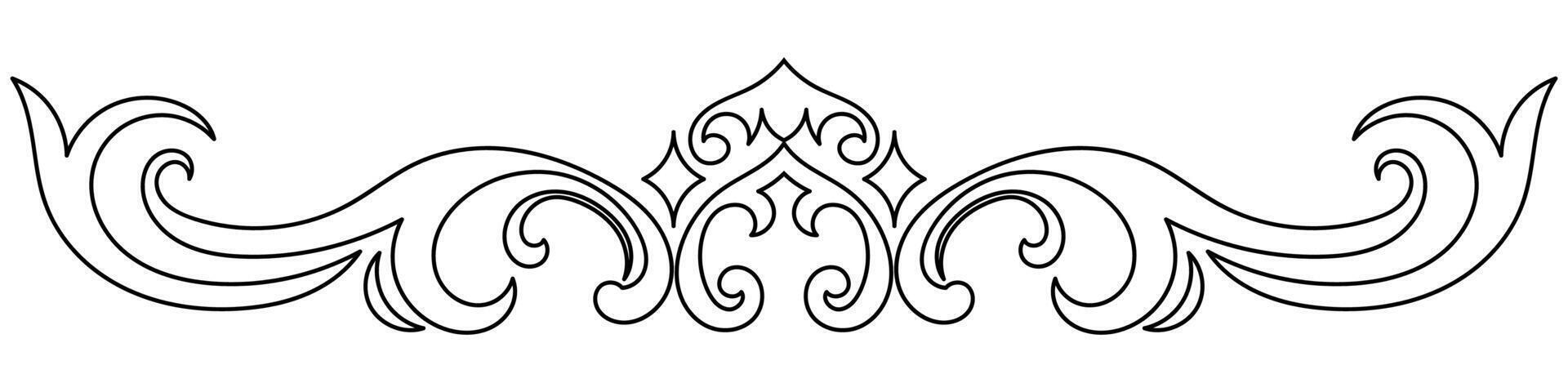 Flower border decorative design element Wedding banners, frames, labels, black lines on white. vector