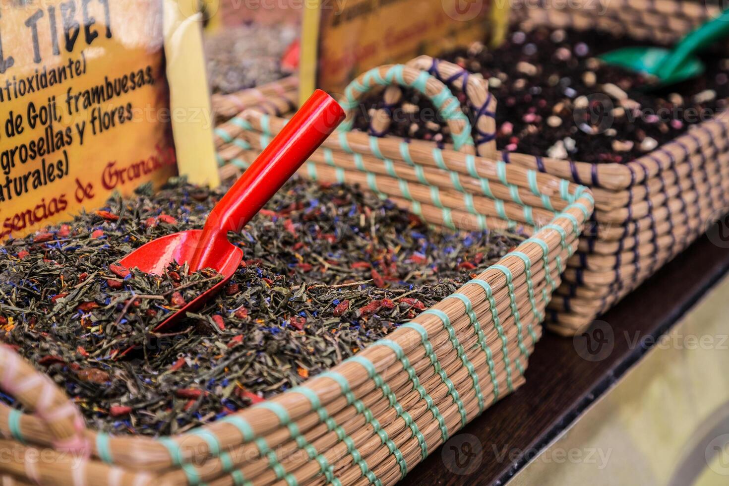 Spices Store at the Oriental Market in Granada, Spain photo