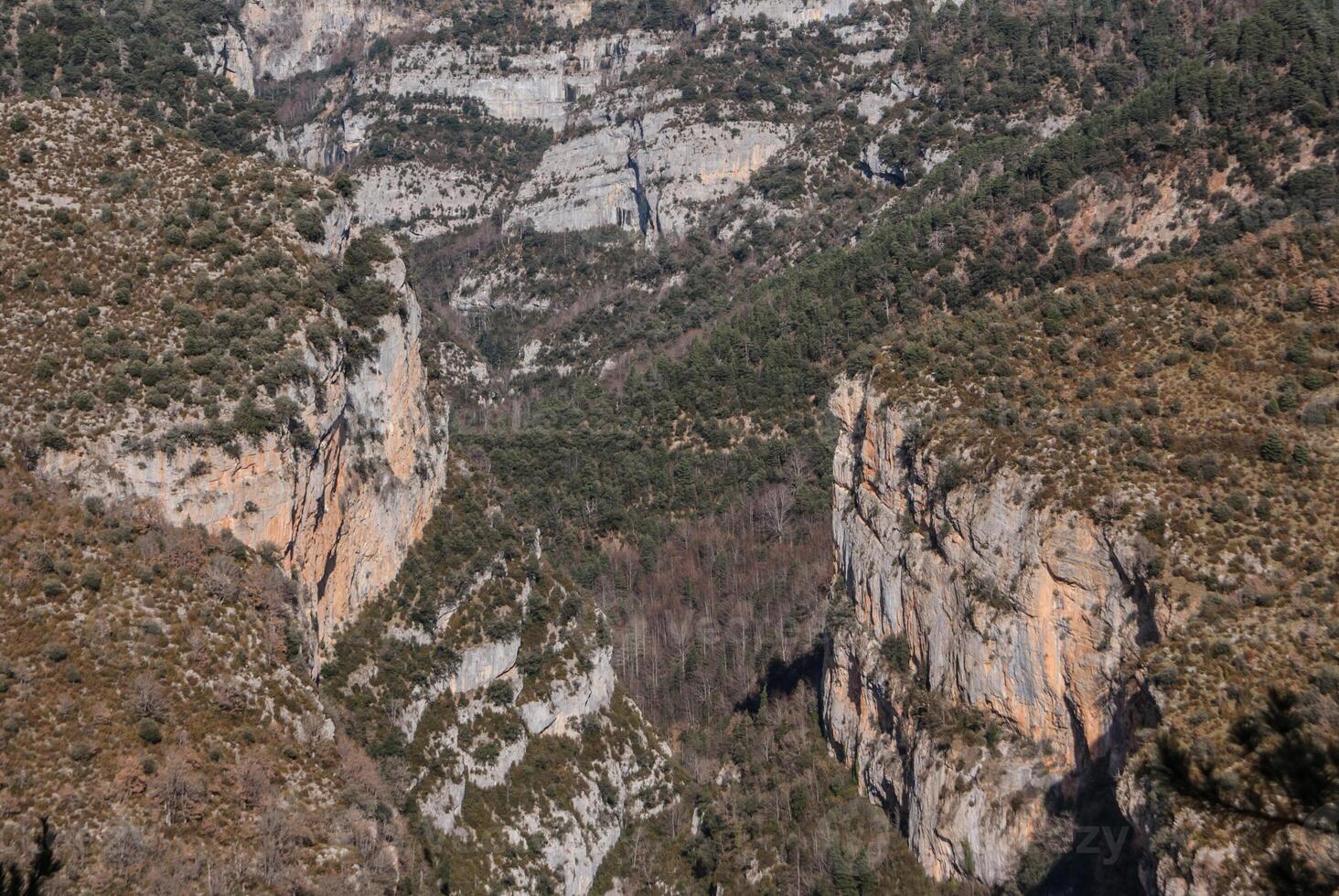 pinnacles in Anisclo Valley, Ordesa National Park, Pyrenees, Huesca, Aragon, Spain photo