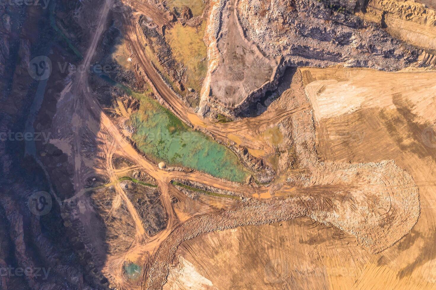 Open pit mine - aerial view photo