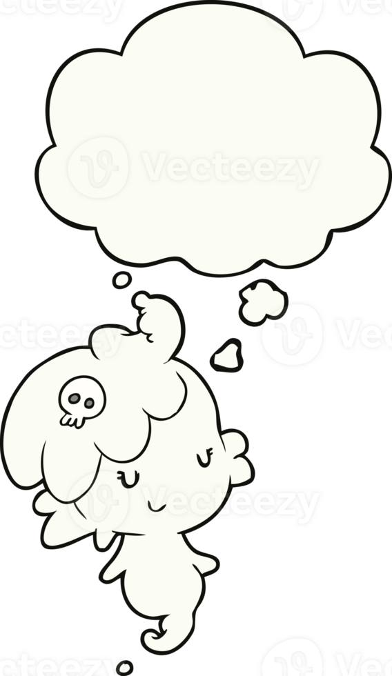 cartoon ghost and thought bubble png