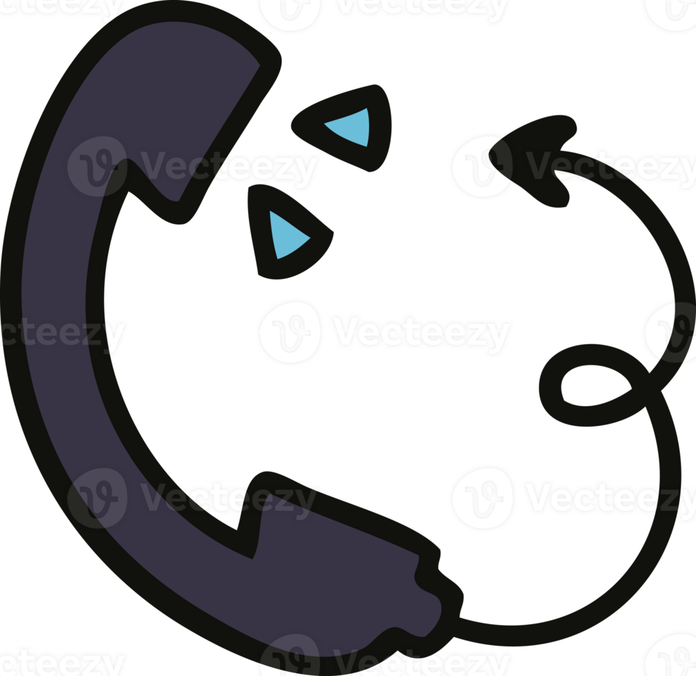 cute cartoon telephone handset png