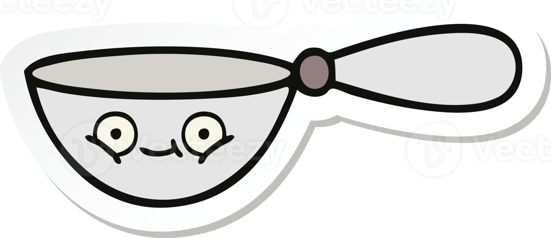 sticker of a cute cartoon measuring spoon png