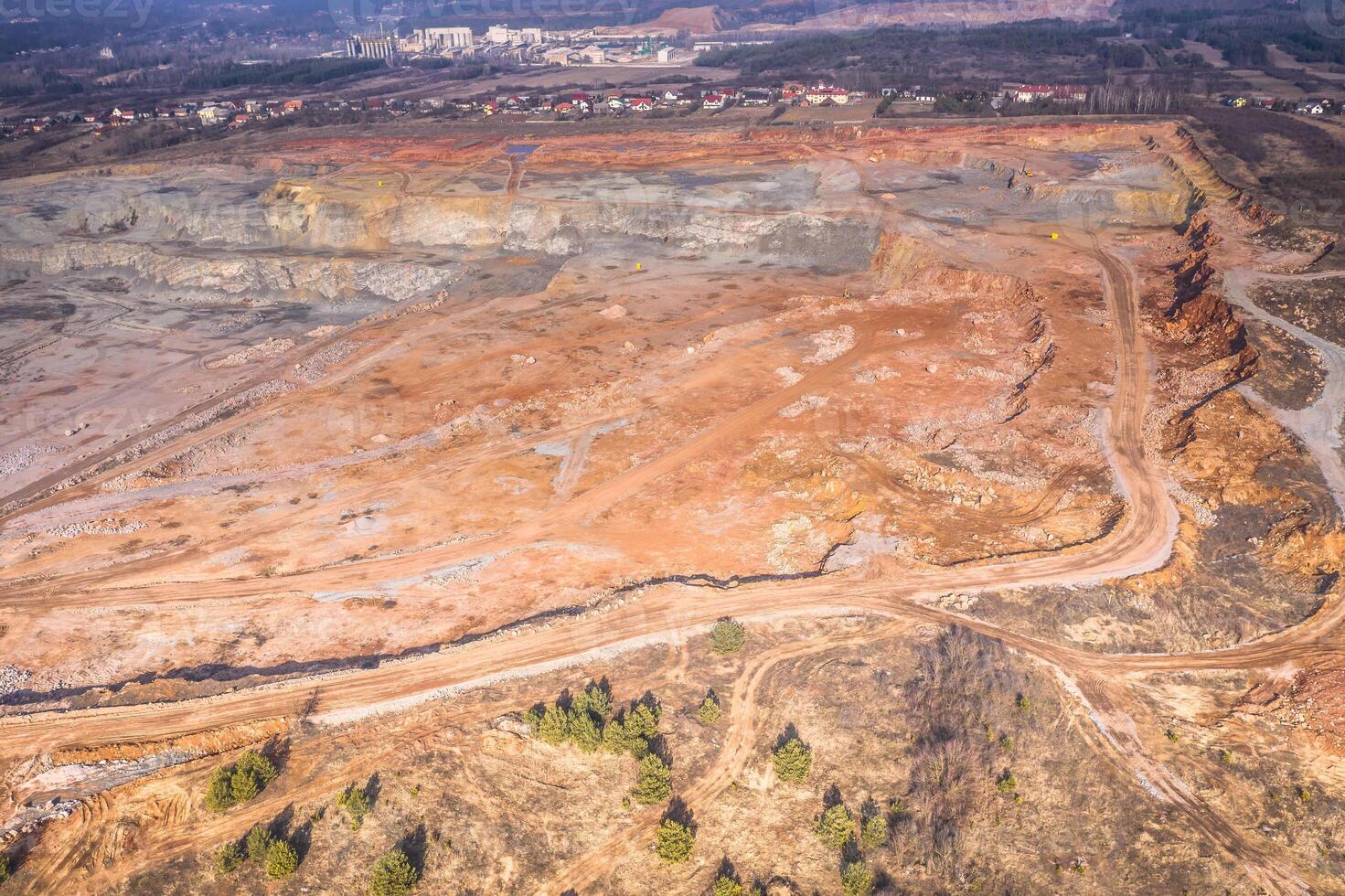 Open pit mine - aerial view photo