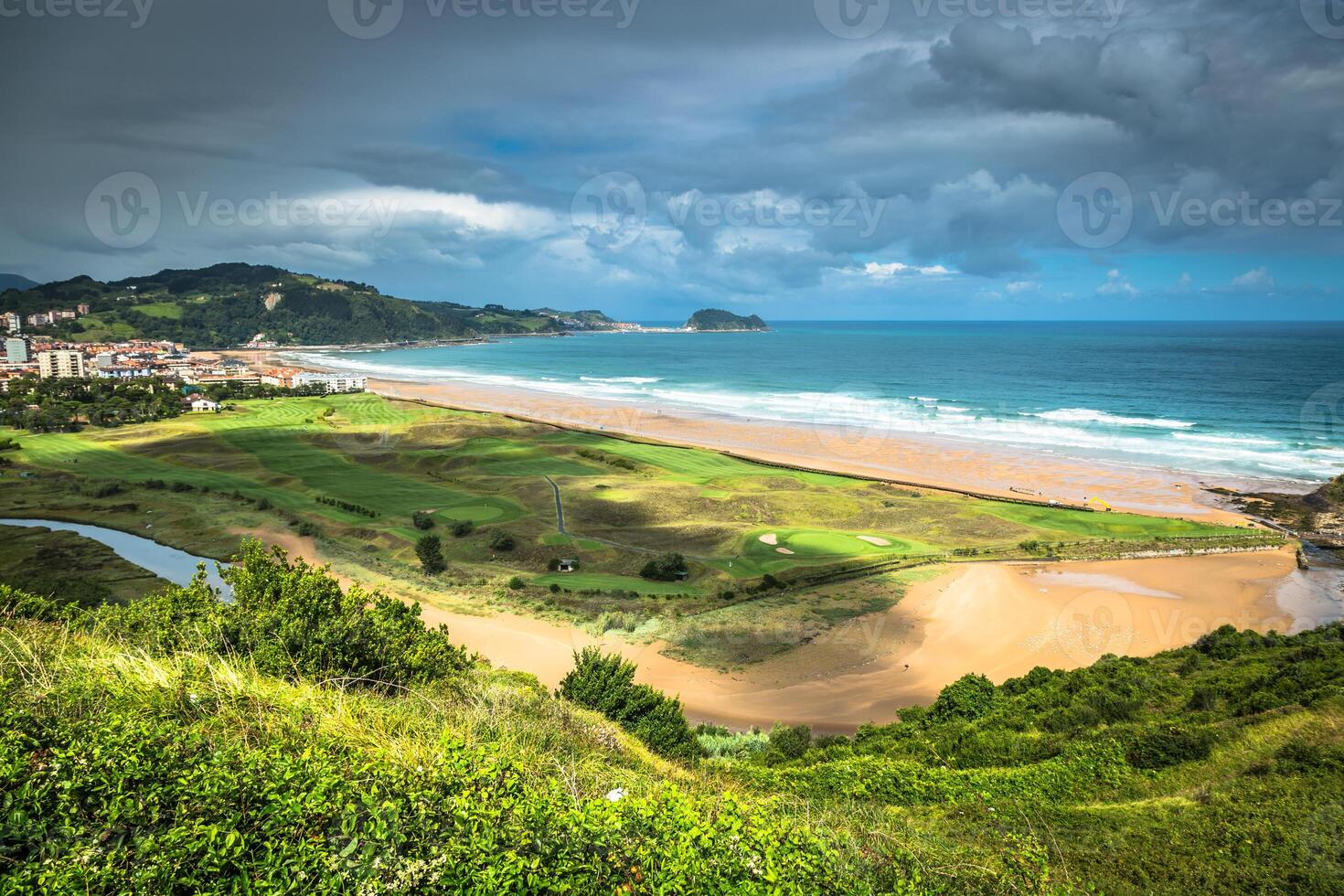 Beach of Zarautz, Basque Country Spain photo