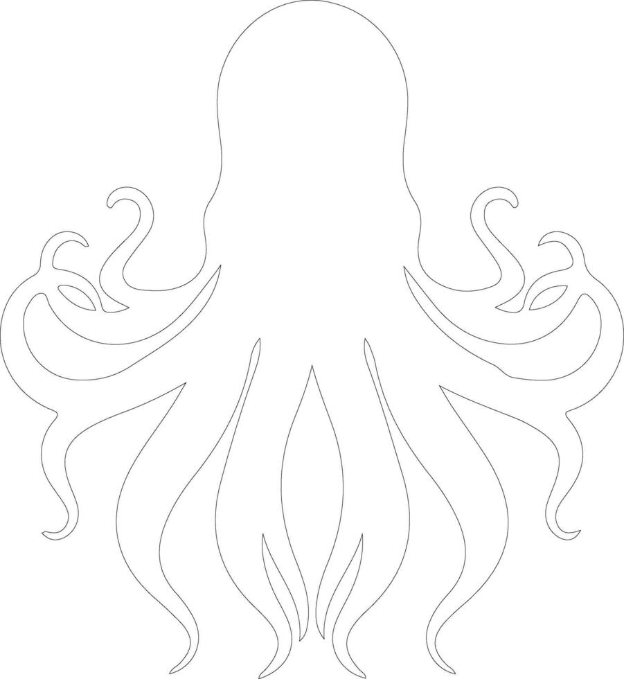 squid    outline silhouette vector