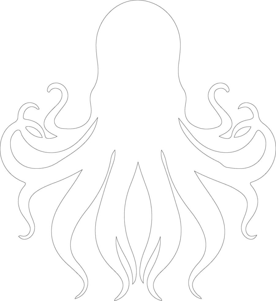 squid    outline silhouette vector