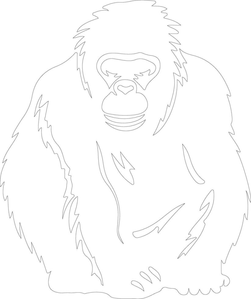 orangután contorno silueta vector