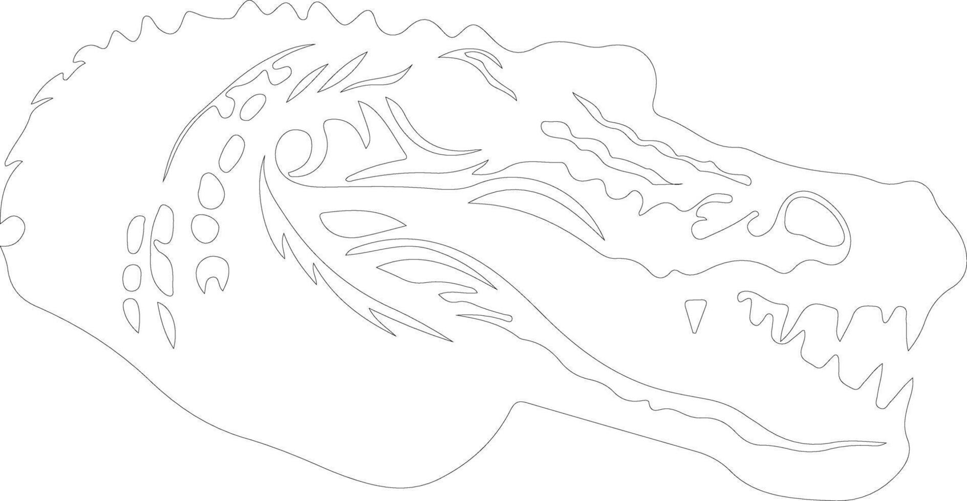 caiman outline silhouette vector