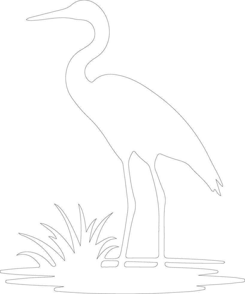egret   outline silhouette vector