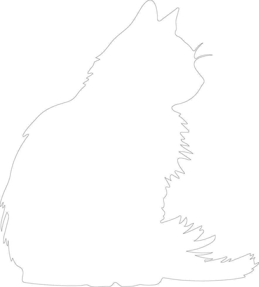 LaPerm Cat  outline silhouette vector
