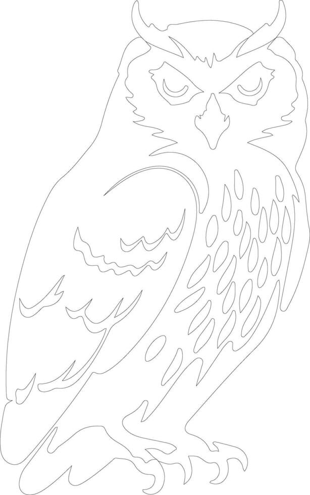 snowy owl   outline silhouette vector