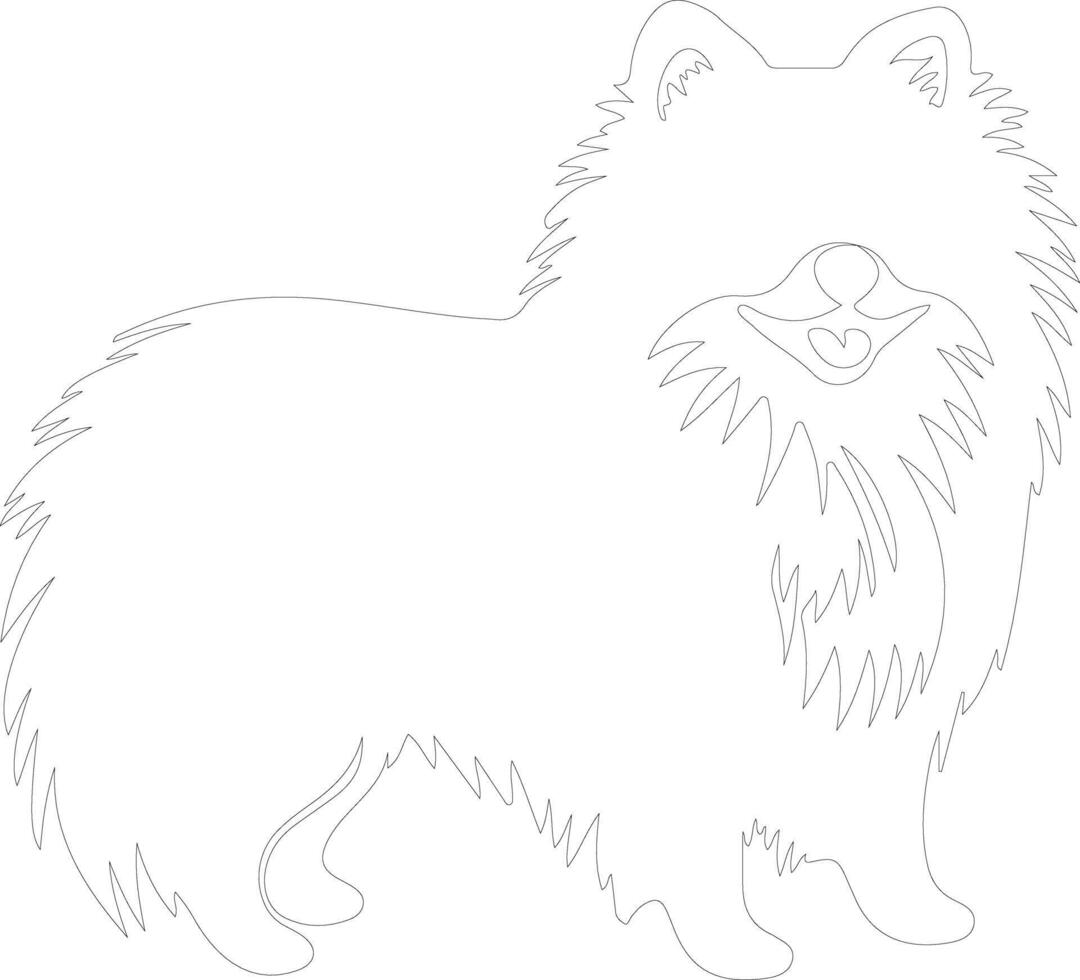 Pomeranian  outline silhouette vector