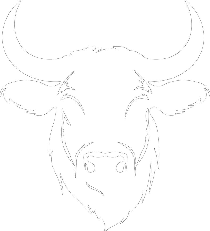 bull outline silhouette vector