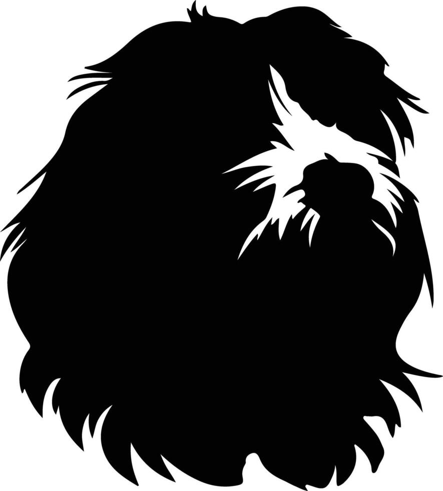 tibetano terrier silueta retrato vector