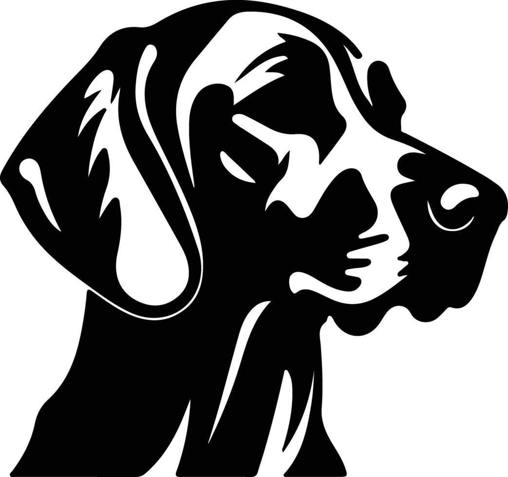 hueso rojo Coonhound silueta retrato vector
