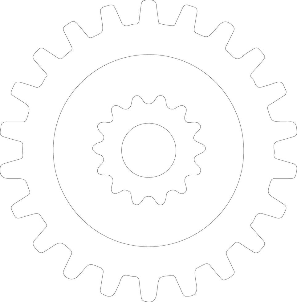 Gear icon  outline silhouette vector