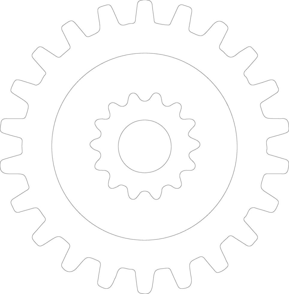 Gear icon  outline silhouette vector