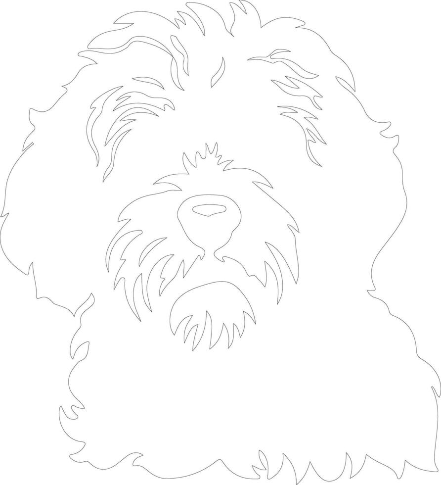 Portuguese Water Dog  outline silhouette vector