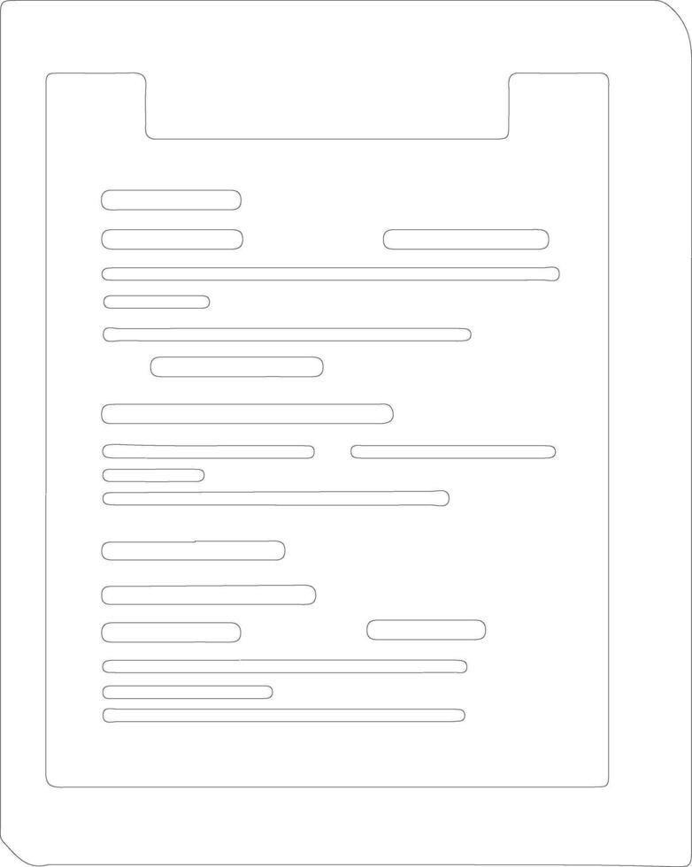 Document icon  outline silhouette vector