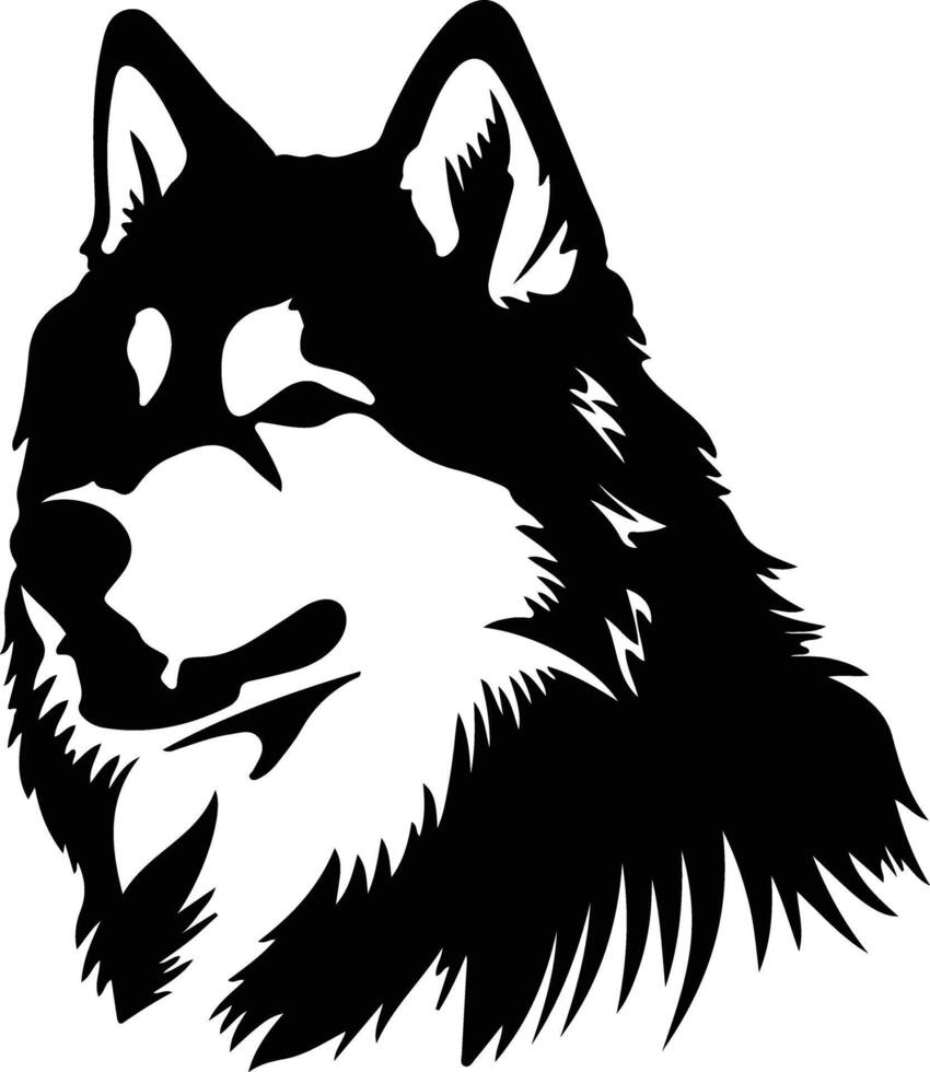 Alaskan Malamute  black silhouette vector