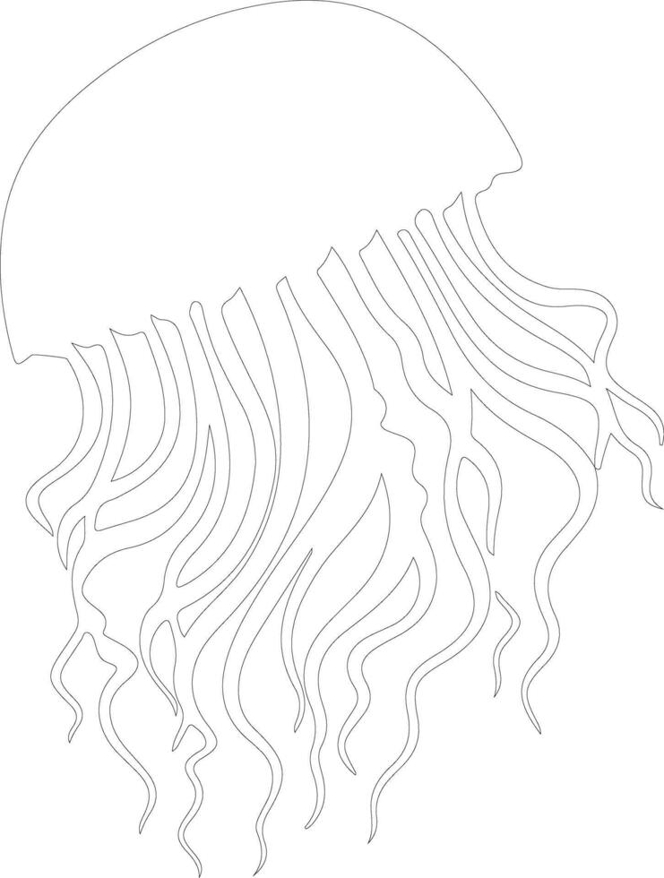 jellyfish  outline silhouette vector