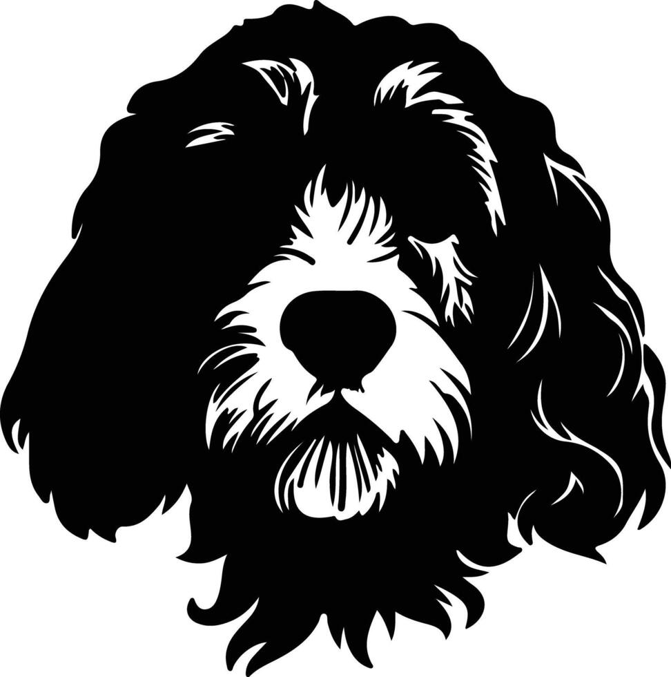 cockapoo silueta retrato vector