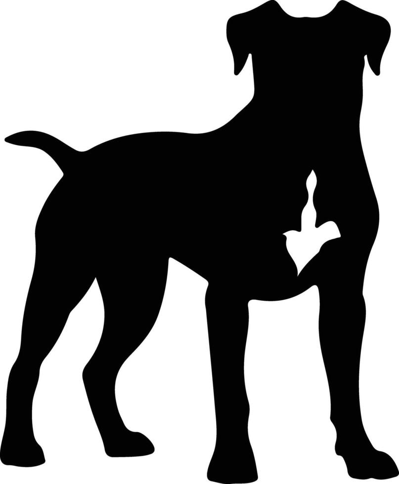 presa canario negro silueta vector