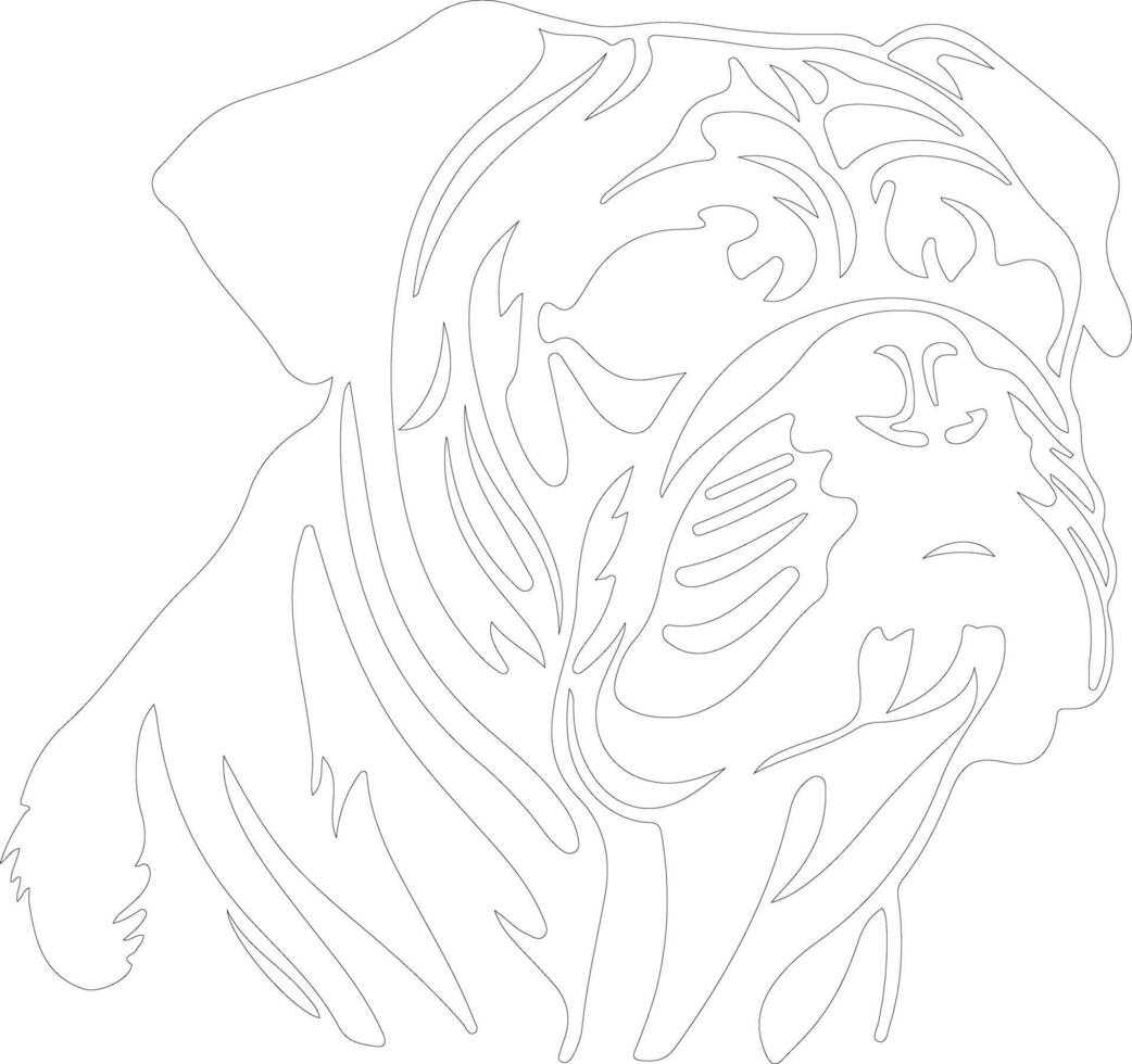 Bulldog  outline silhouette vector