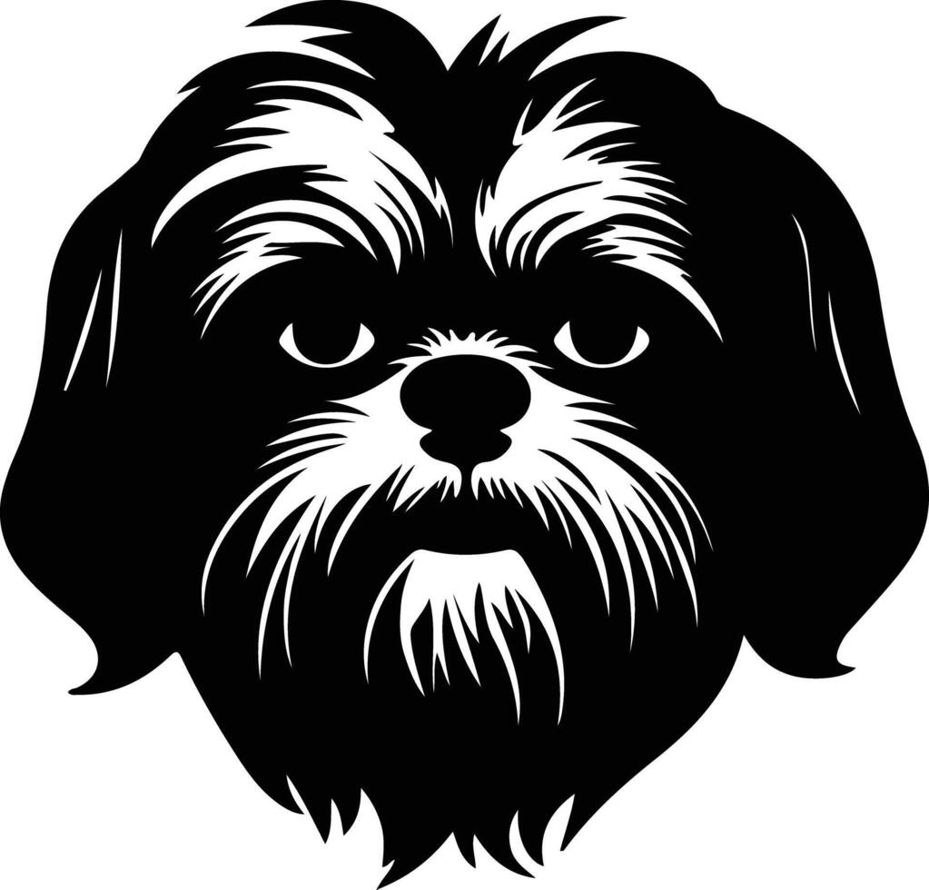 Shih Tzu  silhouette portrait vector