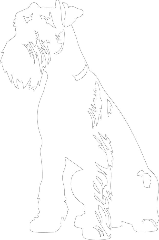 Airedale Terrier  outline silhouette vector