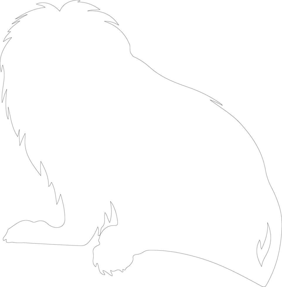 golden lion tamarin outline silhouette vector