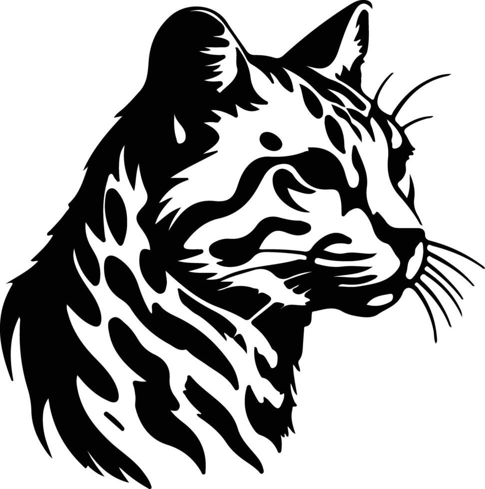 Geoffroys Cat  silhouette portrait vector