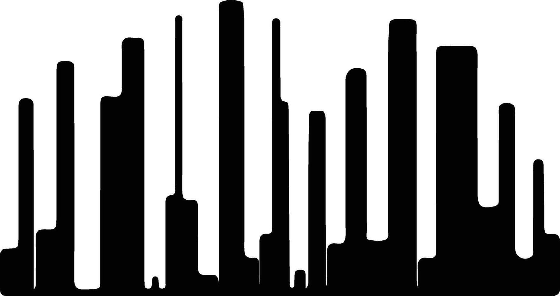 Bar chart icon  black silhouette vector