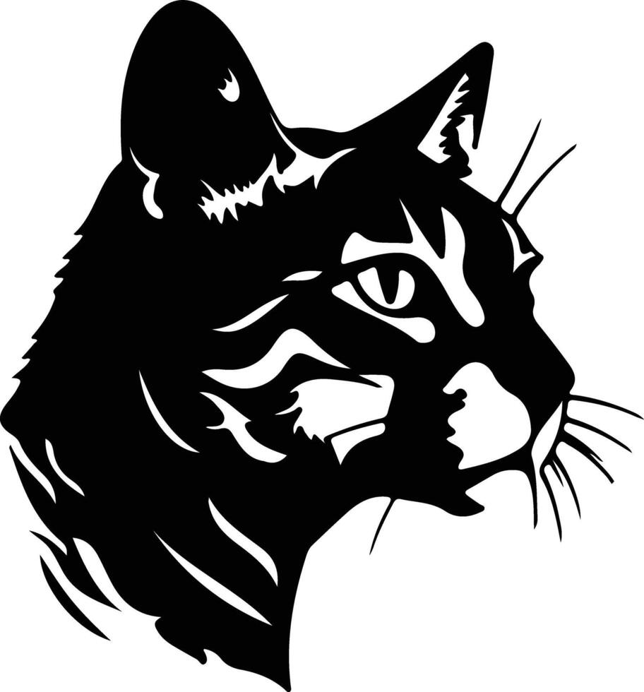 Serengeti Cat  silhouette portrait vector