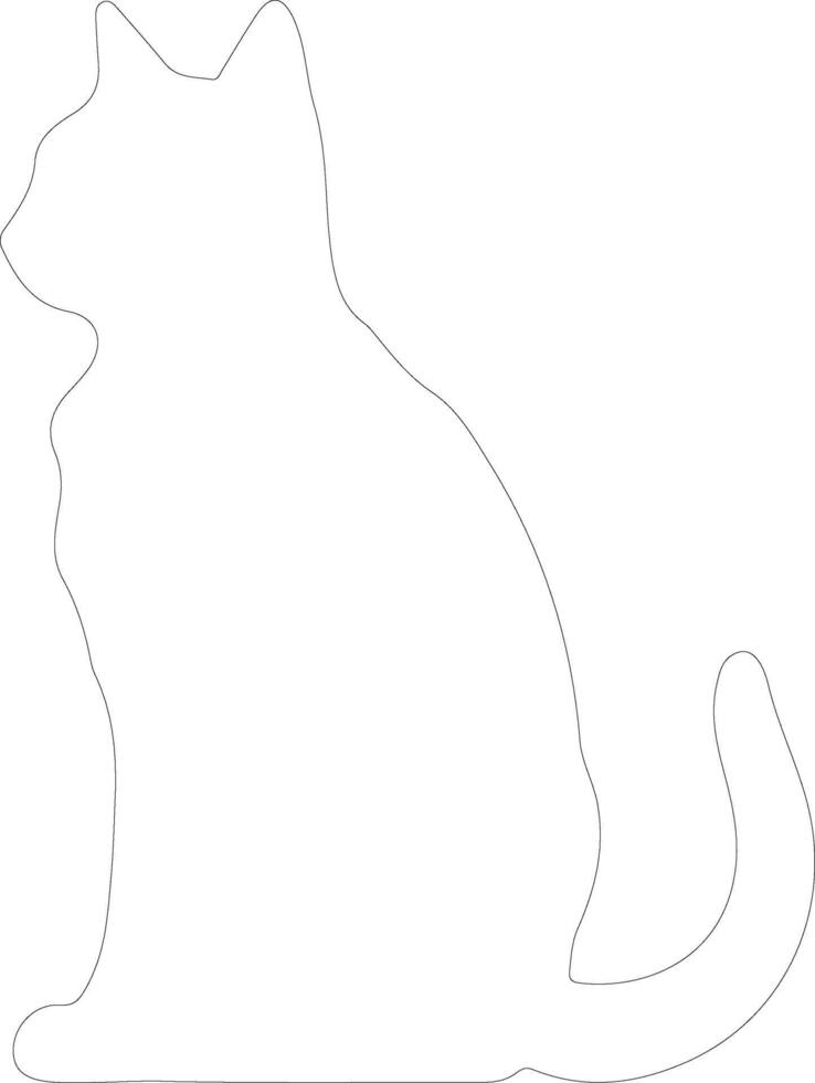 Seychellois Cat outline silhouette vector