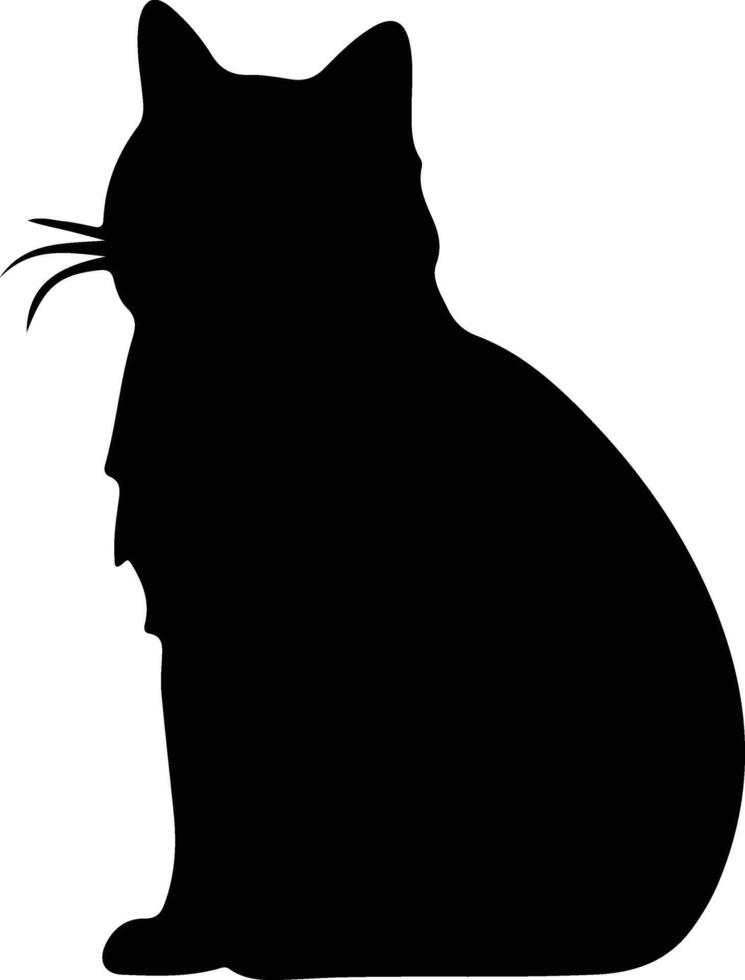 British Shorthair Cat  black silhouette vector