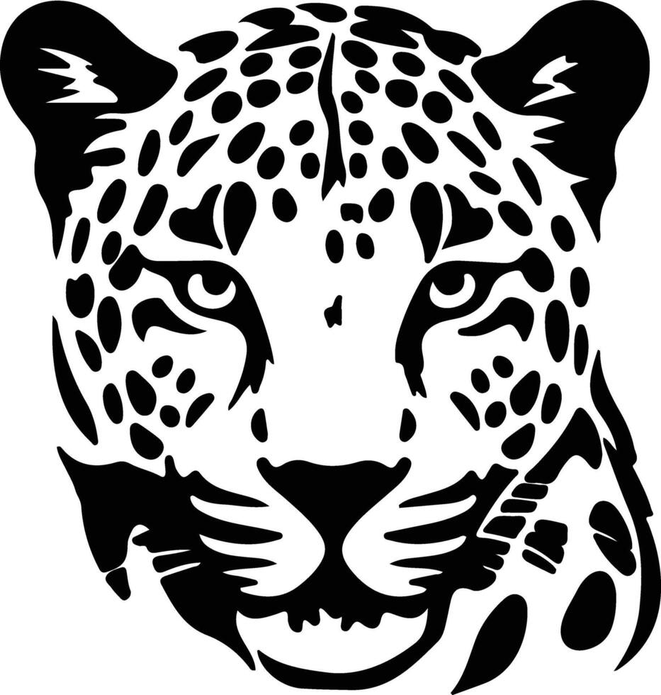 leopardo silueta retrato vector