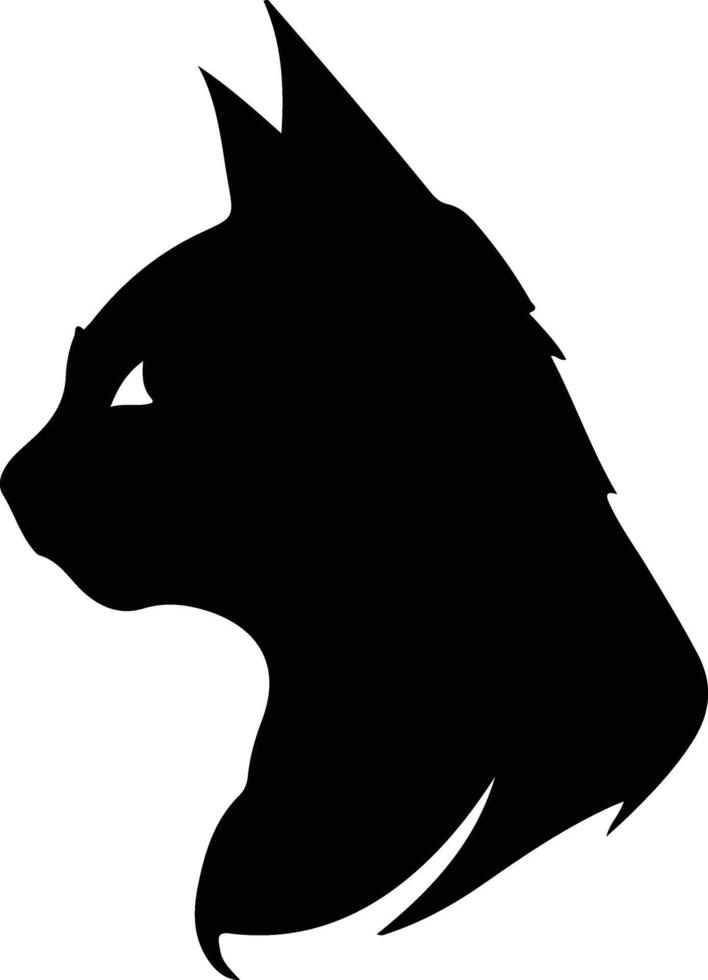 Pixiebob Cat  silhouette portrait vector