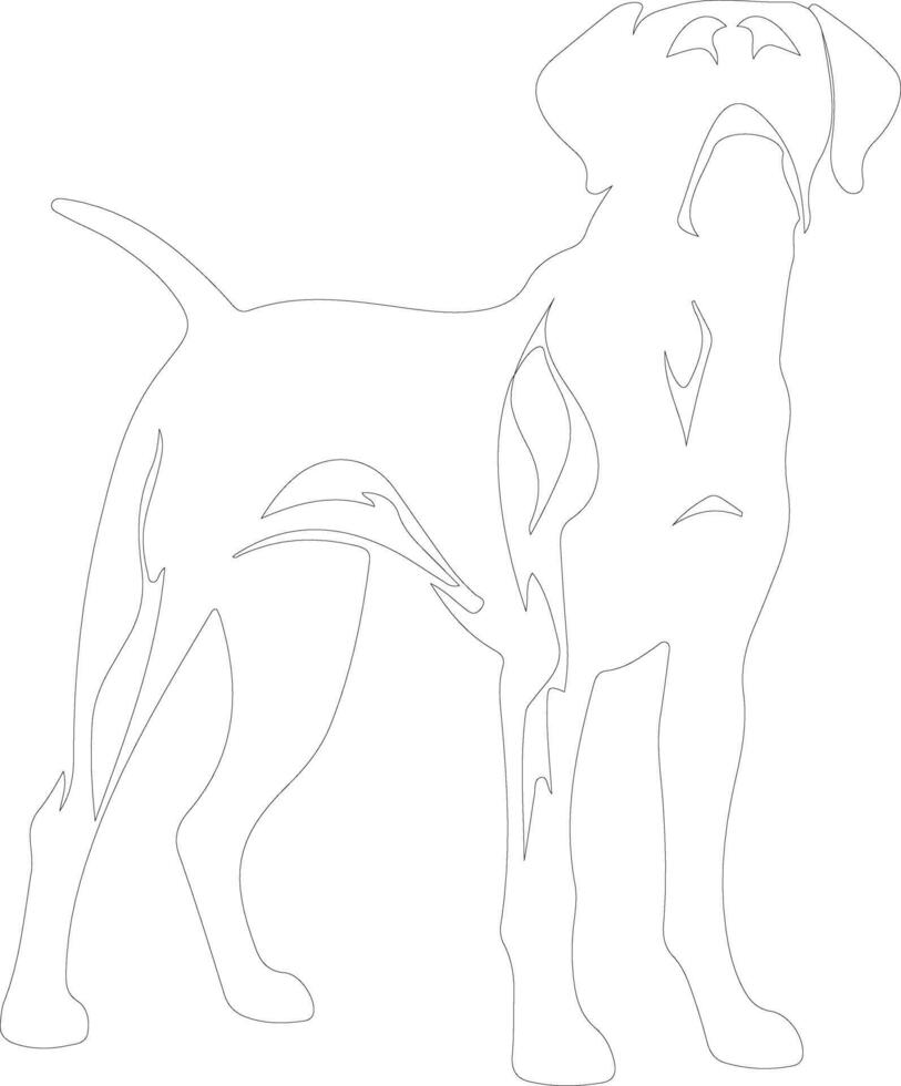Rhodesian Ridgeback  outline silhouette vector