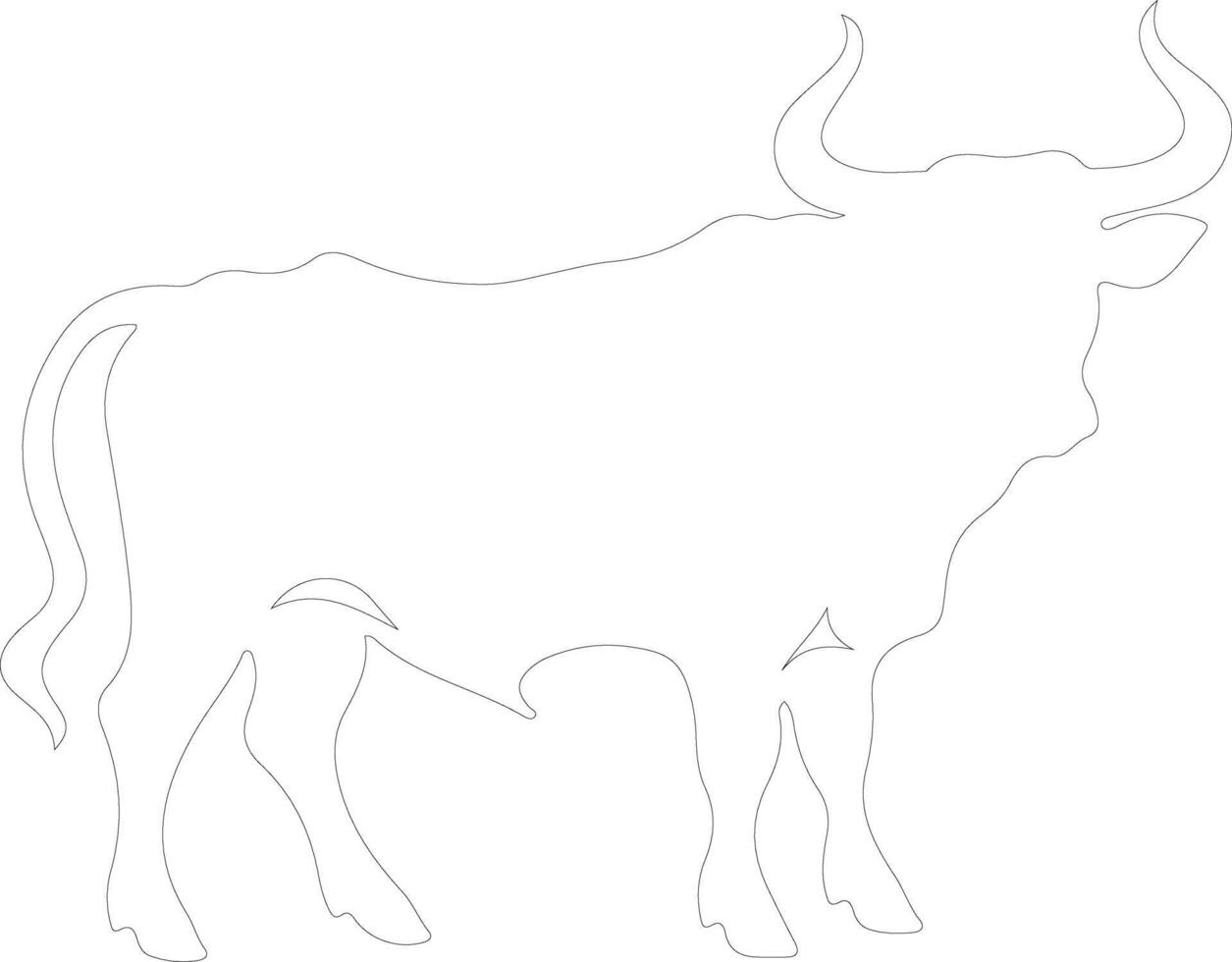 bull outline silhouette vector