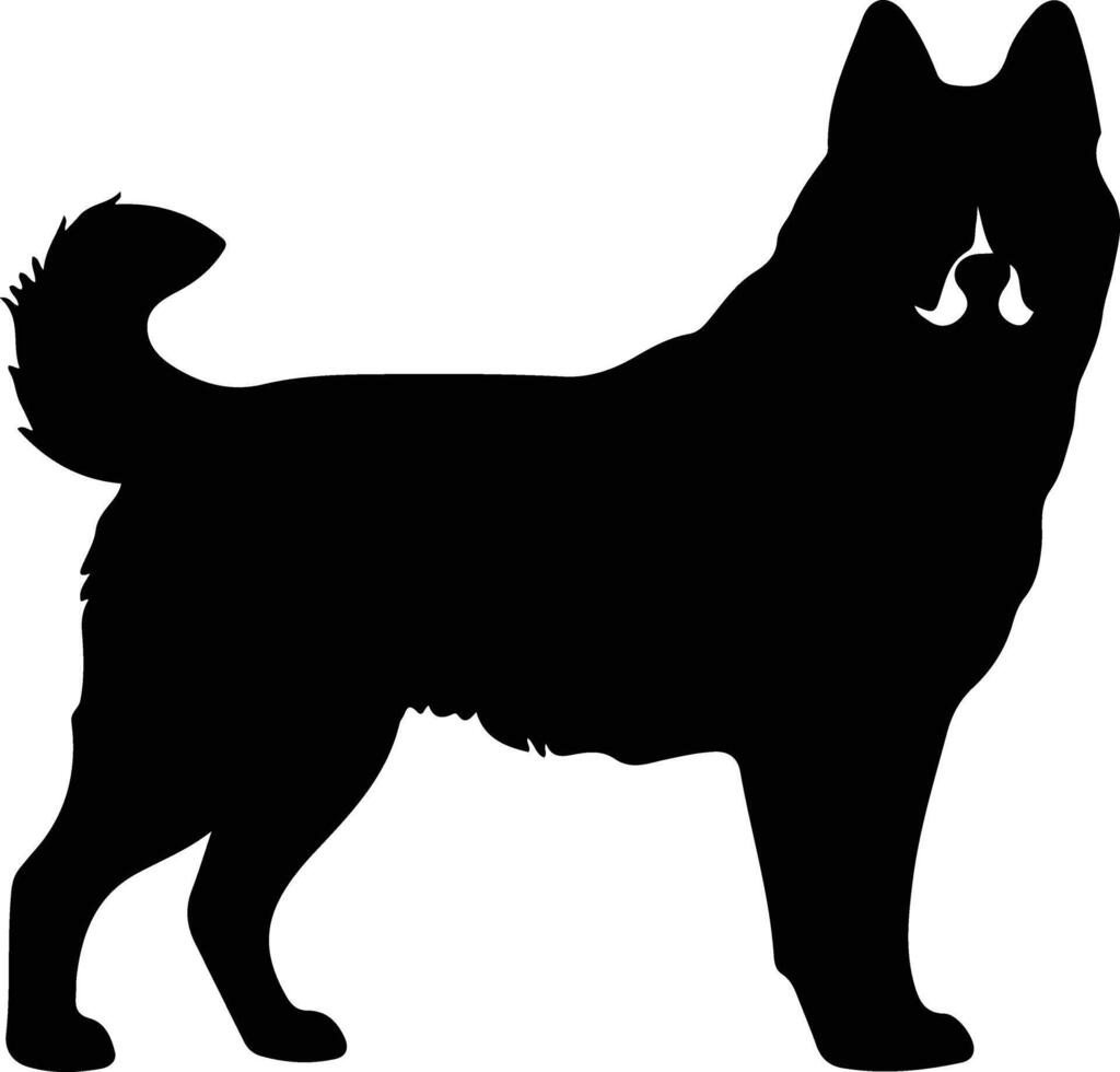 akita negro silueta vector