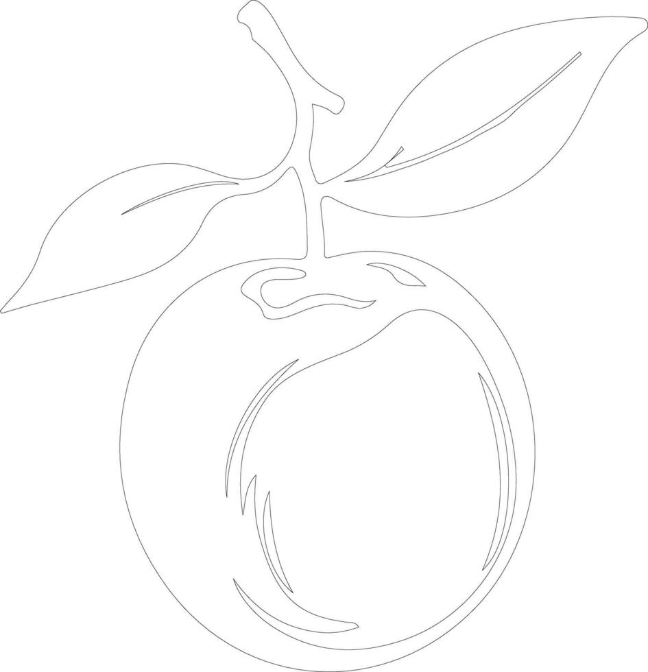 pluot contorno silueta vector