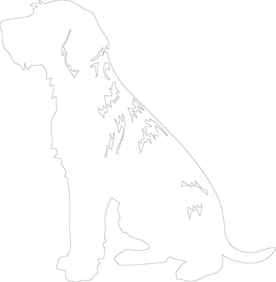 German Wirehaired Pointer  outline silhouette vector